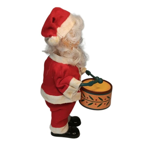 Vintage Wind Up Santa Claus Figurine Playing Drum Christmas Decor - Working - Picture 3 of 15